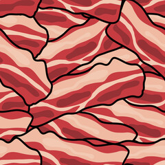 The background bacon design of the pattern for the carpet background. fabric wallpaper and shirt vector image