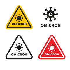 Obraz premium Omicron virus warning sign isolated. New strain of coronavirus