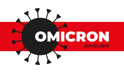 New strain of Covid-19 Omicron vector banner. Background with Coronavirus variant