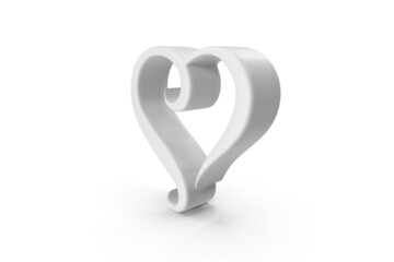 3d question mark heart