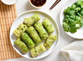 Chinese style stuffed cabbage rolls