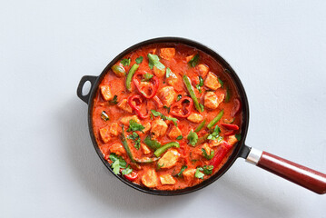 Thai style red chicken curry