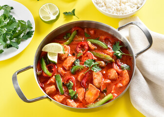 Thai style red chicken curry