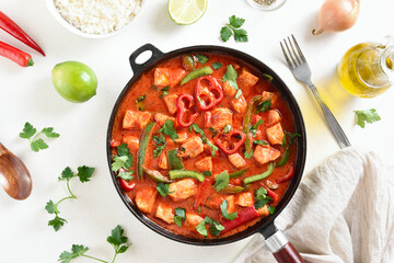 Thai style red chicken curry