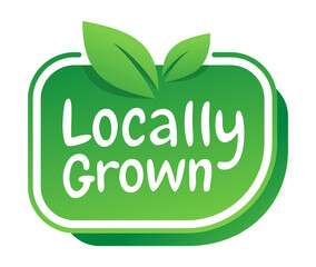 Locally grown badge, stamp or slogan