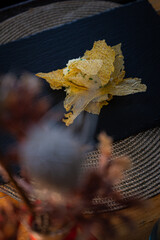 Cod with herbs and polenta chips