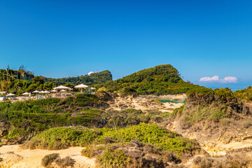 Mountains and forestry hills of Corfu island in Greece