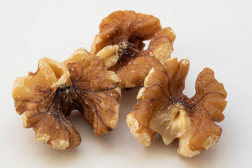 Walnuts isolated on white background 