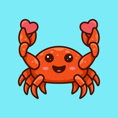 CUTE CRAB MASCOT LOGO