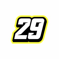 Racing number 29 logo design inspiration