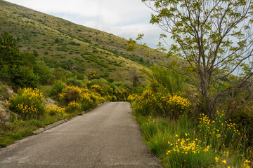 Mountain landscape at Gran Sasso Natural Park, in Abruzzo, Italy