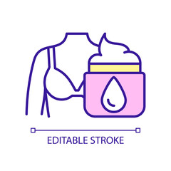 Body moisturizing cream RGB color icon. Cosmetic product. Skincare routine. Beauty and health. Isolated vector illustration. Simple filled line drawing. Editable stroke. Arial font used