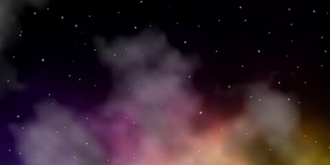 Dark Blue, Yellow vector background with colorful stars. Colorful illustration in abstract style with gradient stars. Pattern for new year ad, booklets.