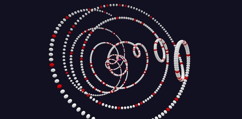 Prime numbers in 3D, math illustration