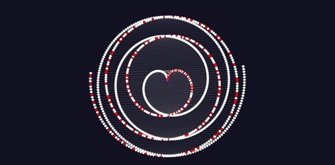 Prime numbers in 3D, math illustration