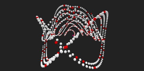 Prime numbers in 3D, math illustration