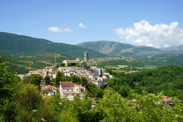 Foto op Plexiglas Landschap van Valle Peligna, Abruzzo, uitzicht op Goriano Sicoli © Claudio Colombo