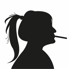 a woman head silhouette vector