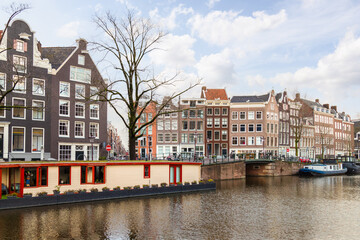 Naklejka premium Prinsengracht in the historic center of Amsterdam.
