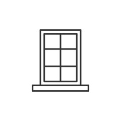 Window icon in flat style. Casement vector illustration on isolated background. House interior sign business concept.