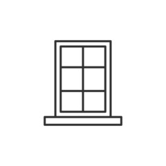 Window icon in flat style. Casement vector illustration on isolated background. House interior sign business concept.