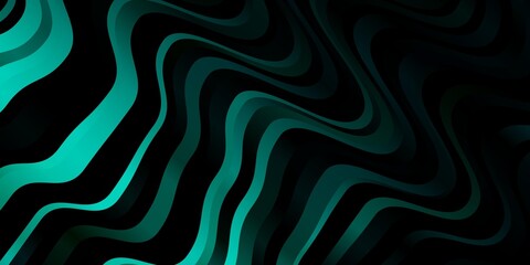 Dark Blue, Green vector background with bent lines.