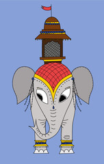 Sultano su elefante in baldacchino arabo © giulia