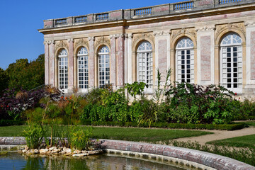 Fototapeta na wymiar Versailles; France - september 22 2020 : the Grand Trianon in the Marie Antoinette estate