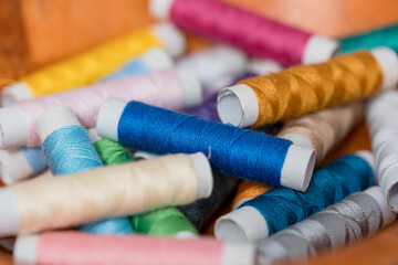 Colored thread, sewing, fabric