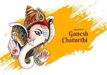 Beautiful lord ganesha watercolor for ganesh chaturthi card