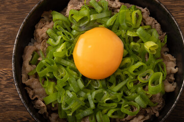 ねぎ玉牛丼