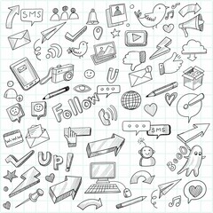 Hand draw doodle decorative set design