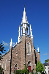 Fototapeta na wymiar Quebec; Canada- june 25 2018 : historical church of Roberval