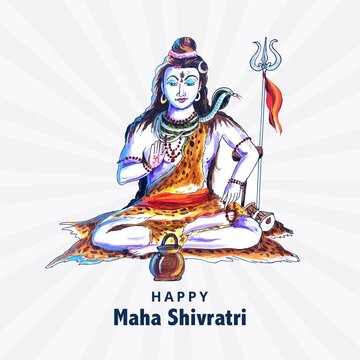 Hindu Lord Shiva for indian god maha shivratri card background