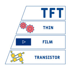 TFT - Thin Film Transistor acronym. business concept background.  vector illustration concept with keywords and icons. lettering illustration with icons for web banner, flyer, landing pag