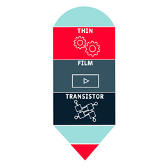 TFT - Thin Film Transistor acronym. business concept background.  vector illustration concept with keywords and icons. lettering illustration with icons for web banner, flyer, landing pag