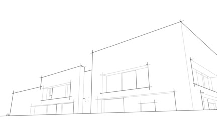 Modern architecture sketch vector illustration