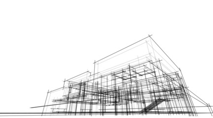 Modern architecture sketch vector illustration © Svitlana