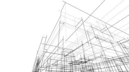Modern architecture sketch vector illustration