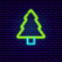 neon icon cristmas tree