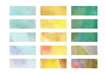 rectangle shapes watercolor colorful isolated vector design element set