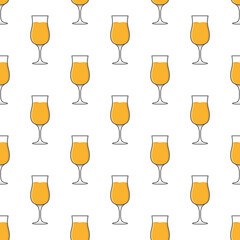 Cocktail Glasses Seamless Pattern On A White Background. Cocktail Drink Theme Vector Illustration