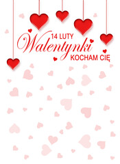 kartka walentynkowa, walentynki, kocham Cię © meegi