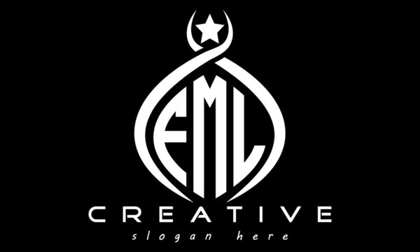 FML three letters monogram curved oval initial logo design, geometric minimalist modern business shape creative logo, vector template
