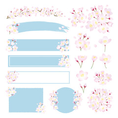 桜の花　フレーム素材セット