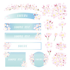 桜の花　フレーム素材セット