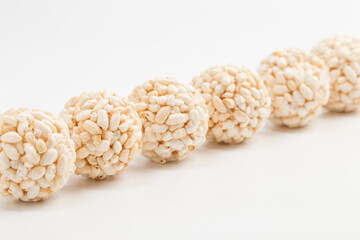 There are rice flower balls made of rice and other raw materials