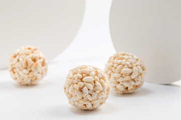 There are rice flower balls made of rice and other raw materials
