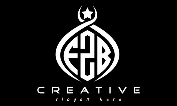 FZB three letters monogram curved oval initial logo design, geometric minimalist modern business shape creative logo, vector template