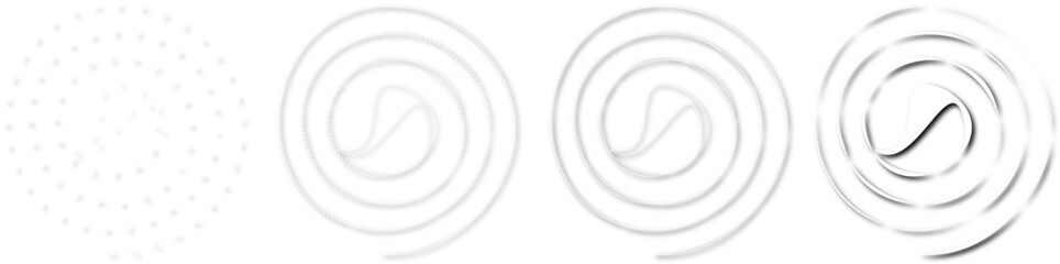 Set of phantom spirals_3 with shadow on a transparent background. Vector. Separate change of elements. Ability to change to any size without loss of quality.
